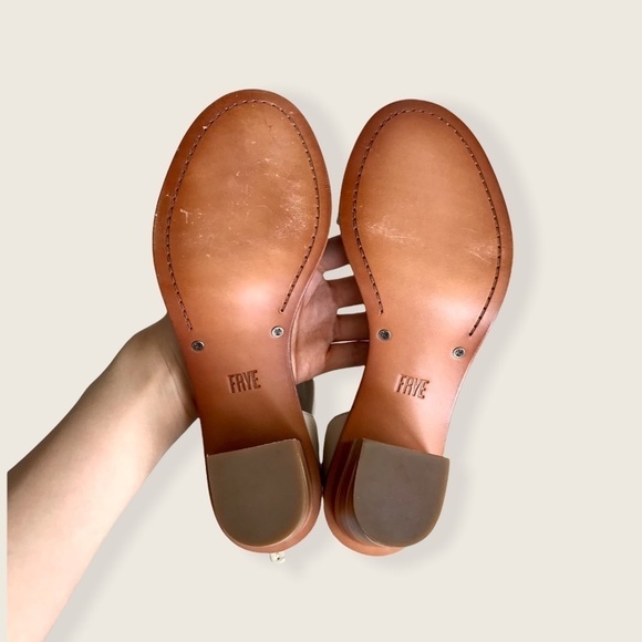 Frye Classic Cream Brielle Zip Block Ankle Heels - Picture 12 of 16